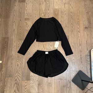 Commense Black Athletic Shorts Set